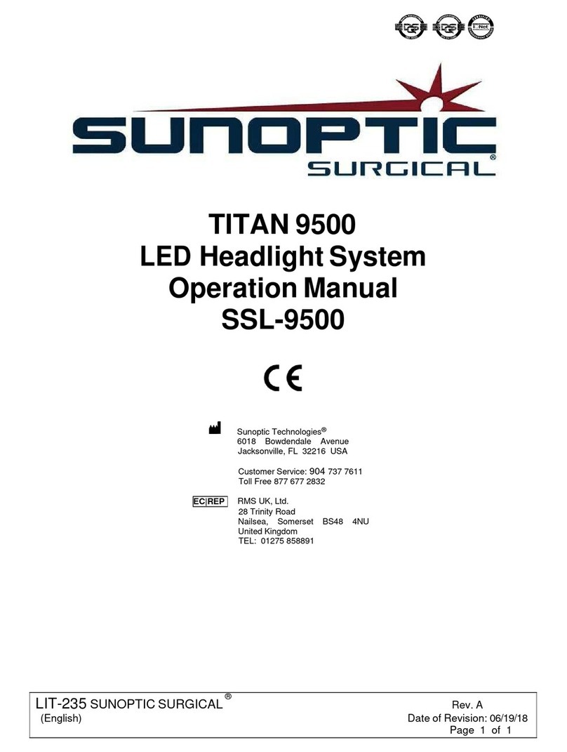 Sunoptic Surgical SSL-9500 User manual Sunoptic Surgical SSL-9500 User manual
