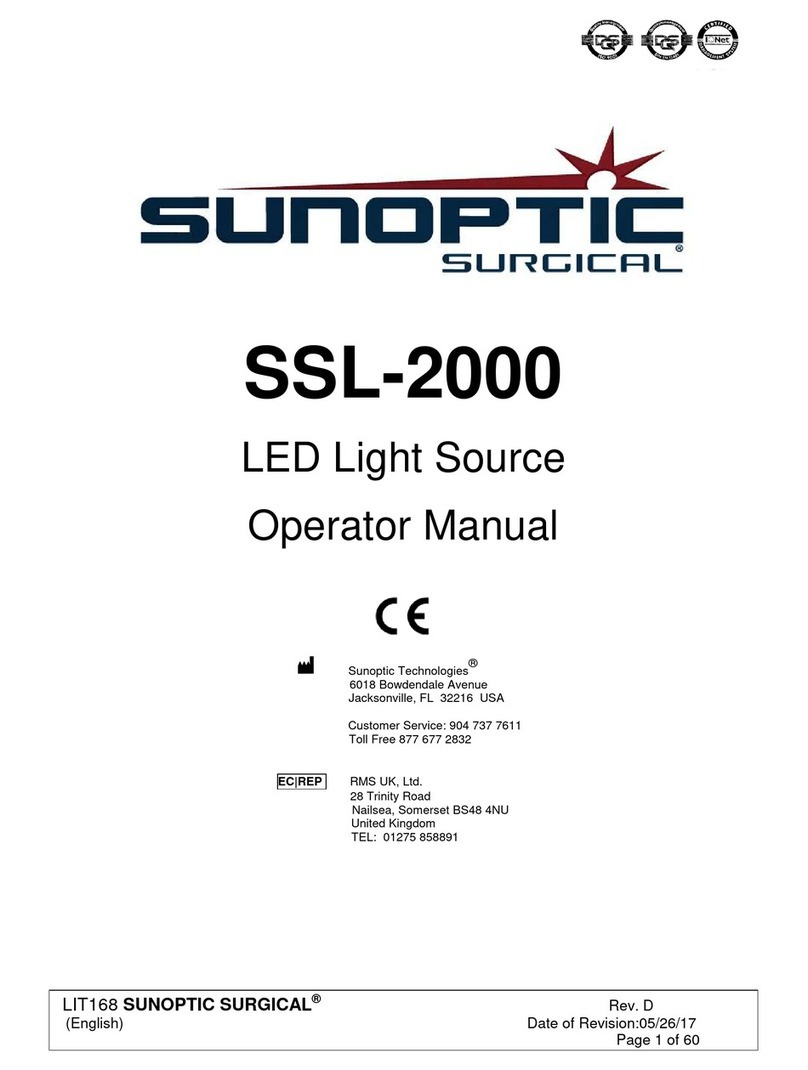 Sunoptic Surgical SSL-2000 Operator's manual Sunoptic Surgical SSL-2000 Operator's manual