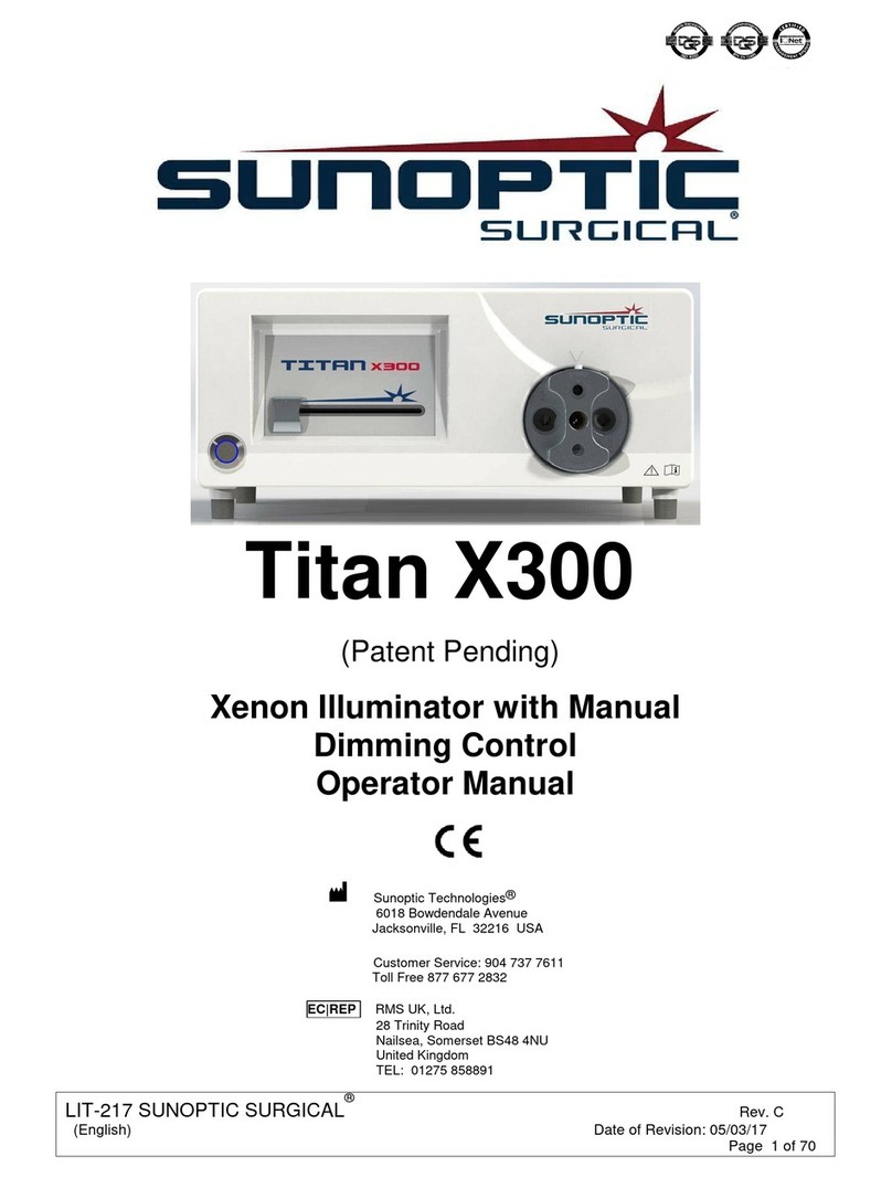 Sunoptic Surgical Titan X300 Operator's manual