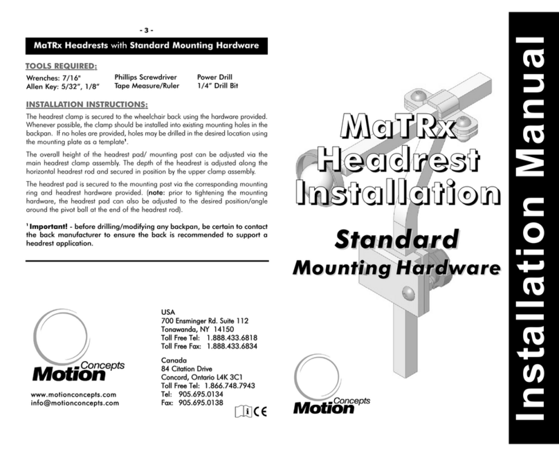 Motion Concepts MaTRx Headrests installation manual Motion Concepts MaTRx Headrests installation manual