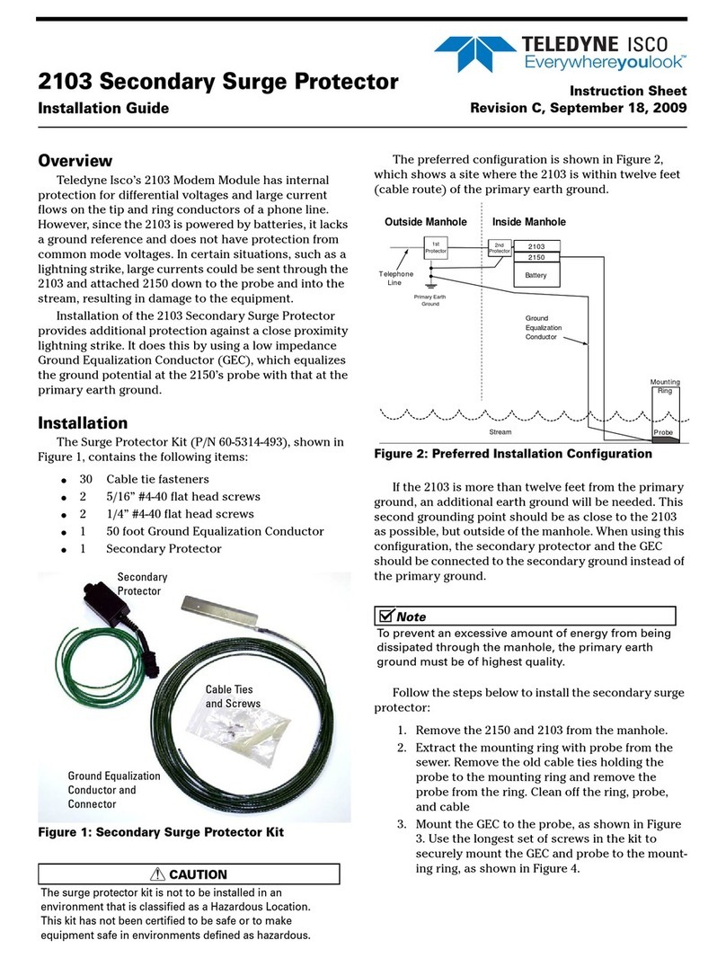 Teledyne 2103 Operating and maintenance instructions