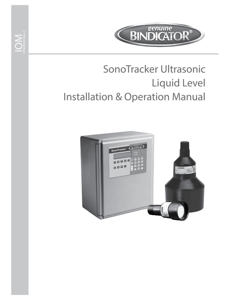 Bindicator SonoTracker Ultrasonic Liquid Level Installation & operation manual