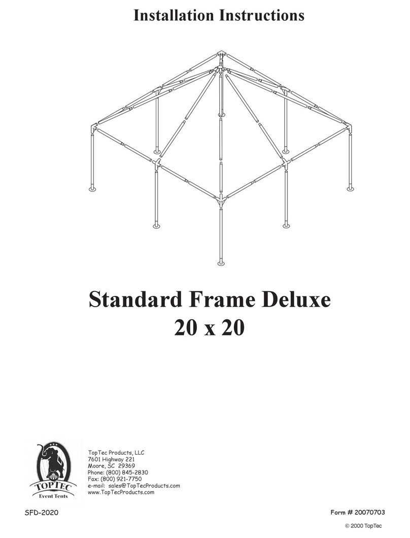 TopTec Products Standard Frame Deluxe 20 x 20 installation instructions