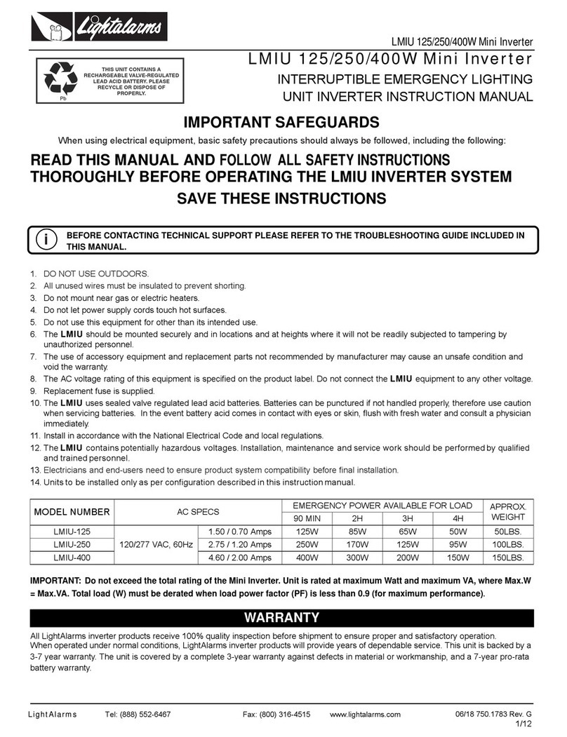 LightAlarms LMIU 125W instruction manual