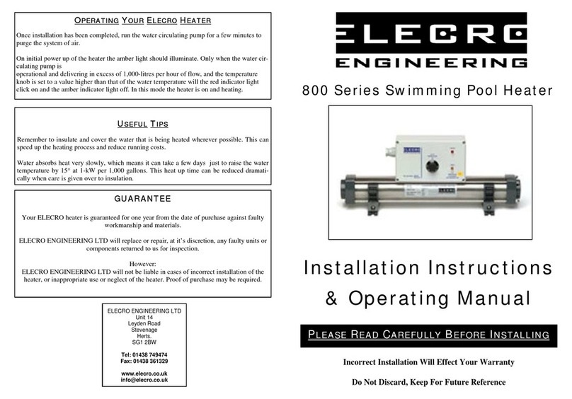 Elecro Engineering 800 Series Installation instructions & operating manual