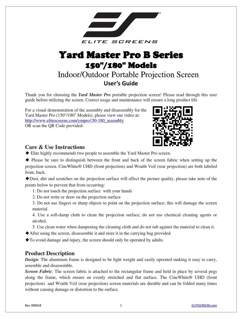 Elite Screens Yard Master Pro B Series User manual