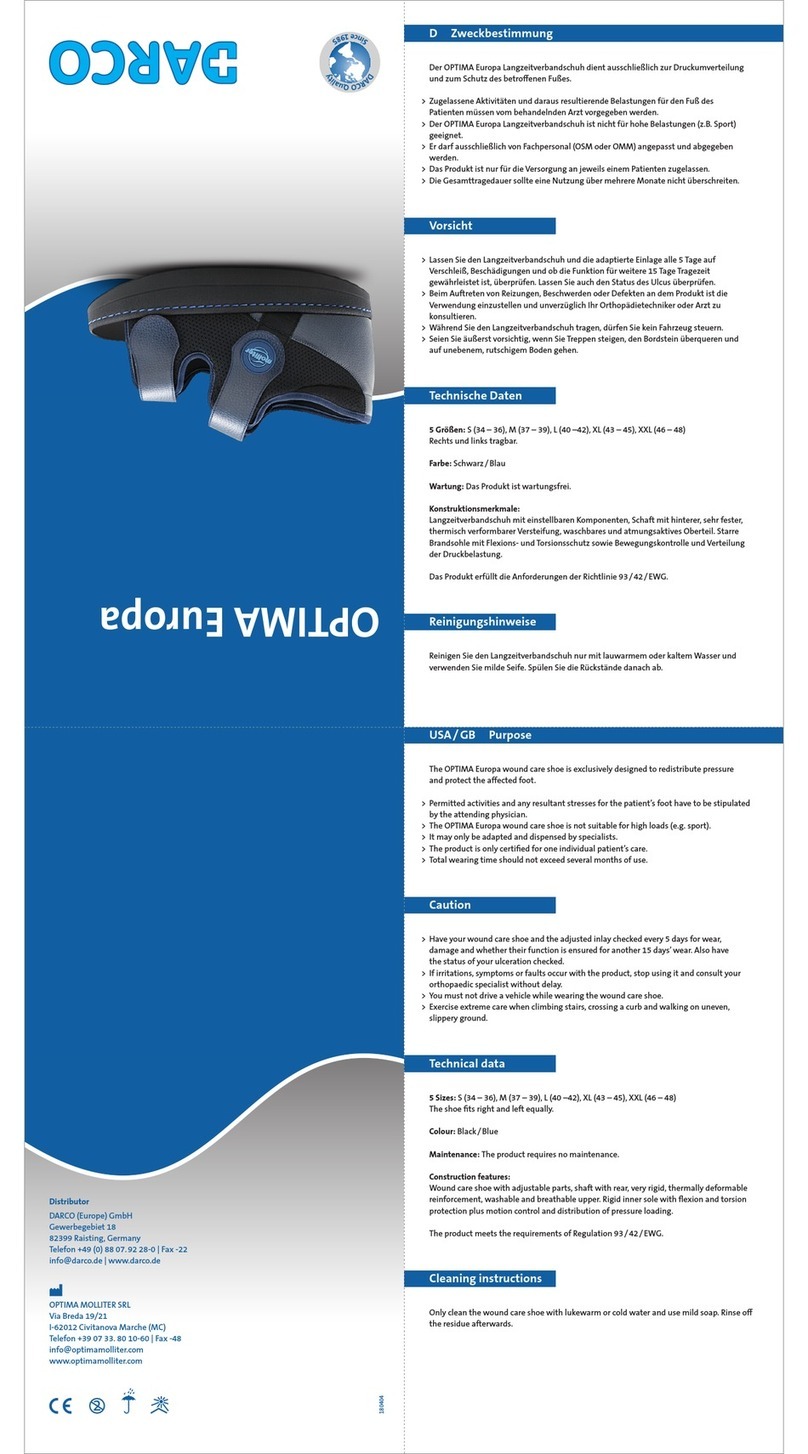 Darco OPTIMA Europa User manual