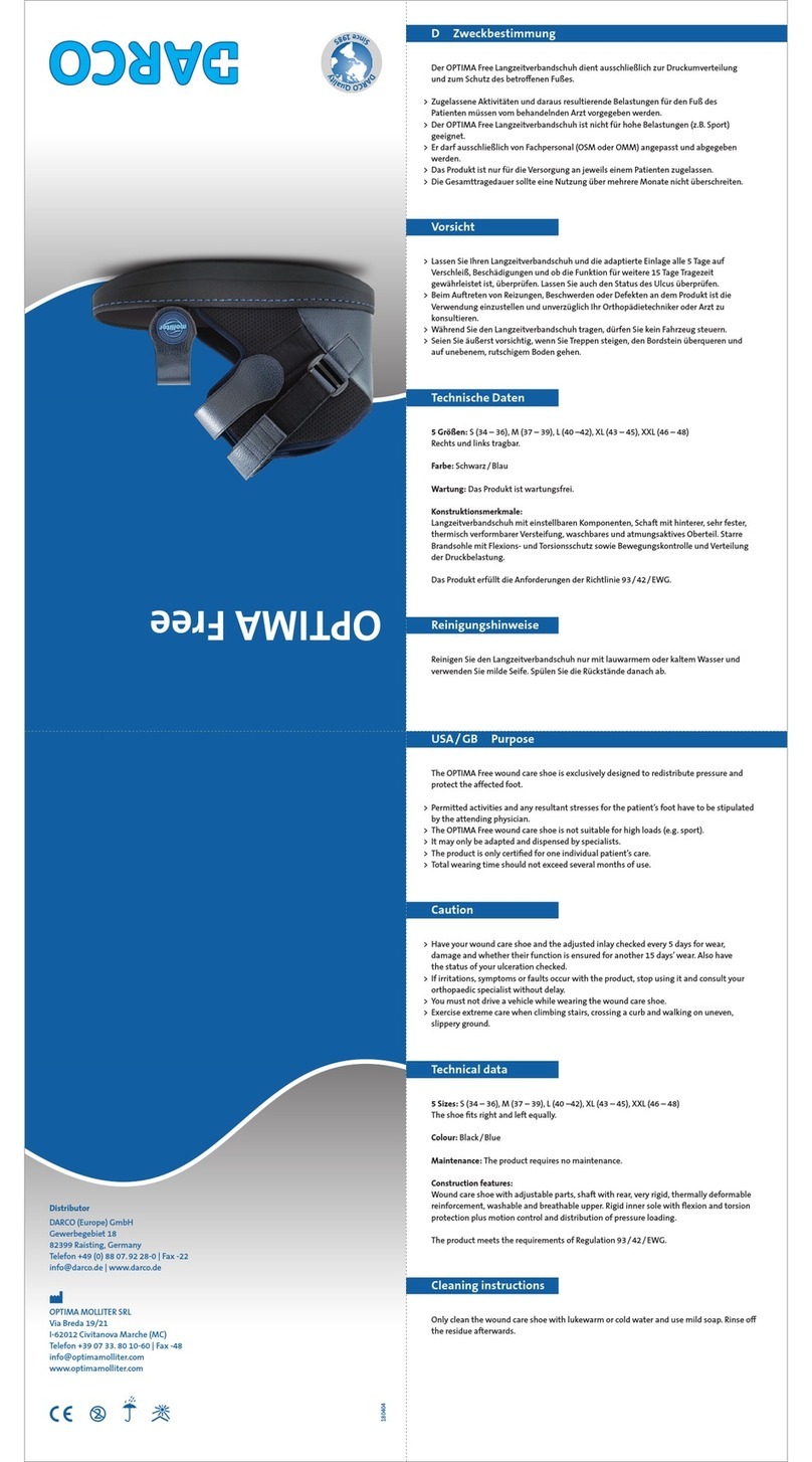Darco OPTIMA Free instruction manual