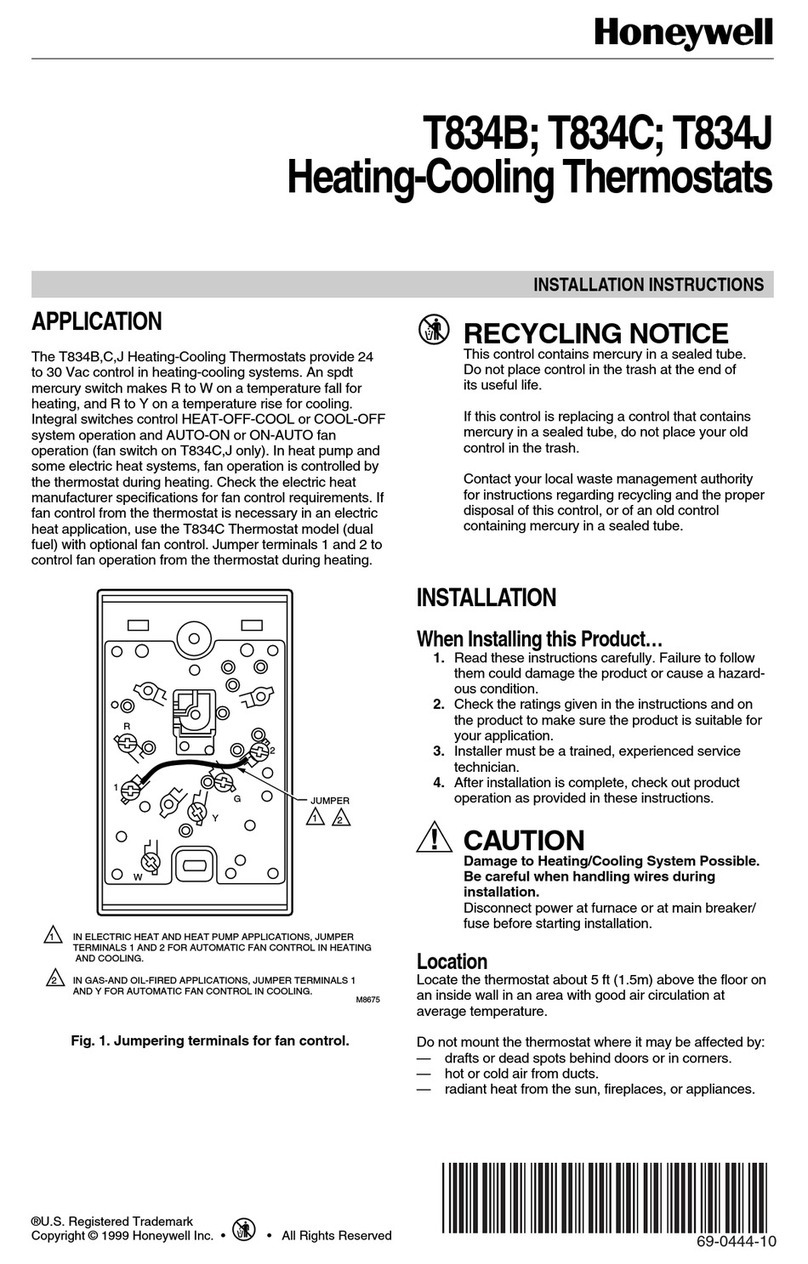 Honeywell T834C User manual