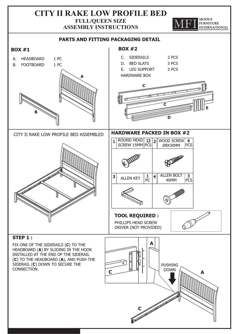 mFi CITY II RAKE LOW PROFILE BED Assembly instructions