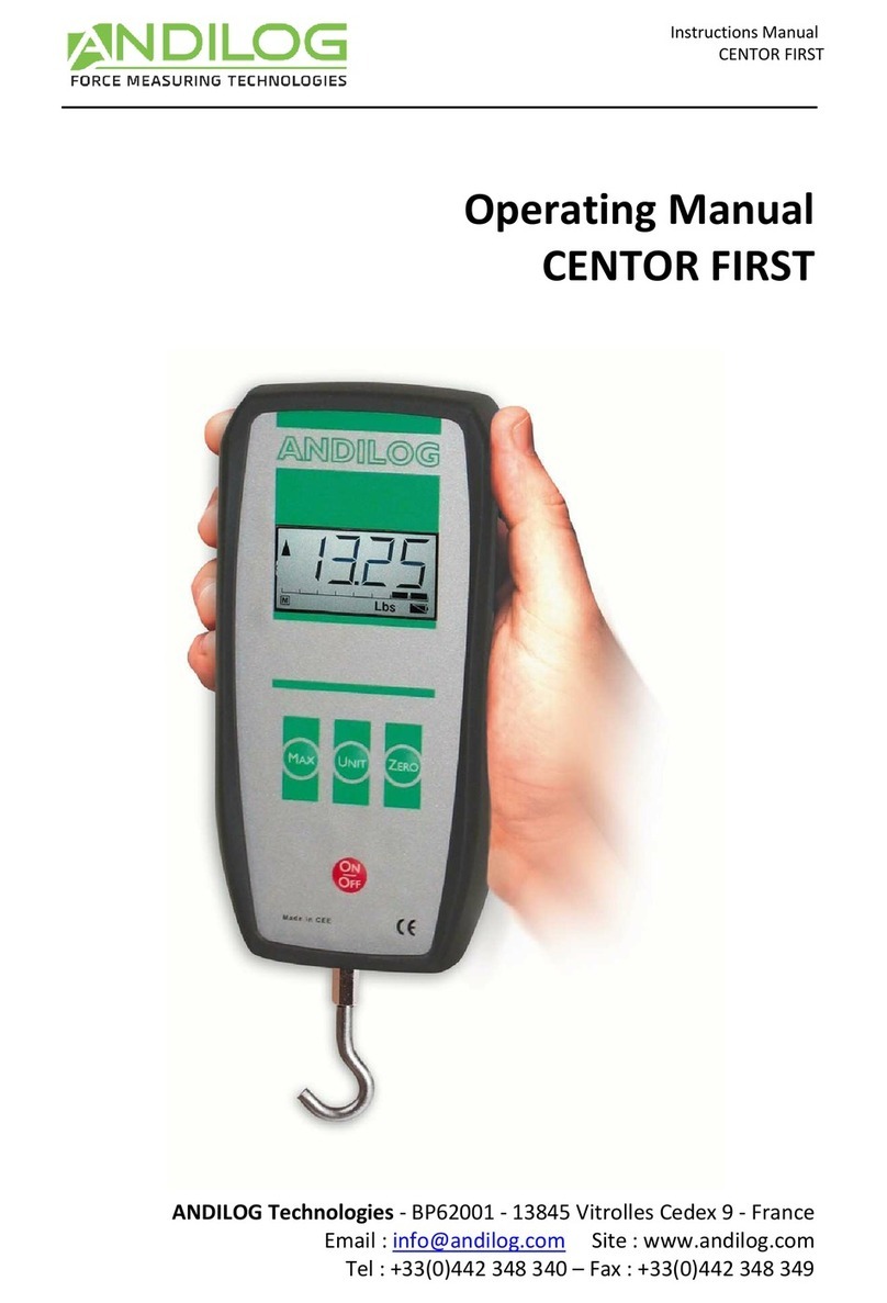 ANDILOG CENTOR FIRST operating manual