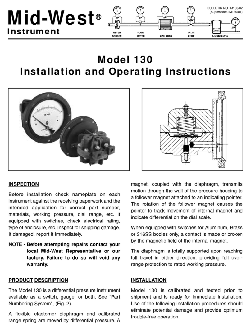 Midwest 130 Installation and operating instructions Midwest 130 Installation and operating instructions