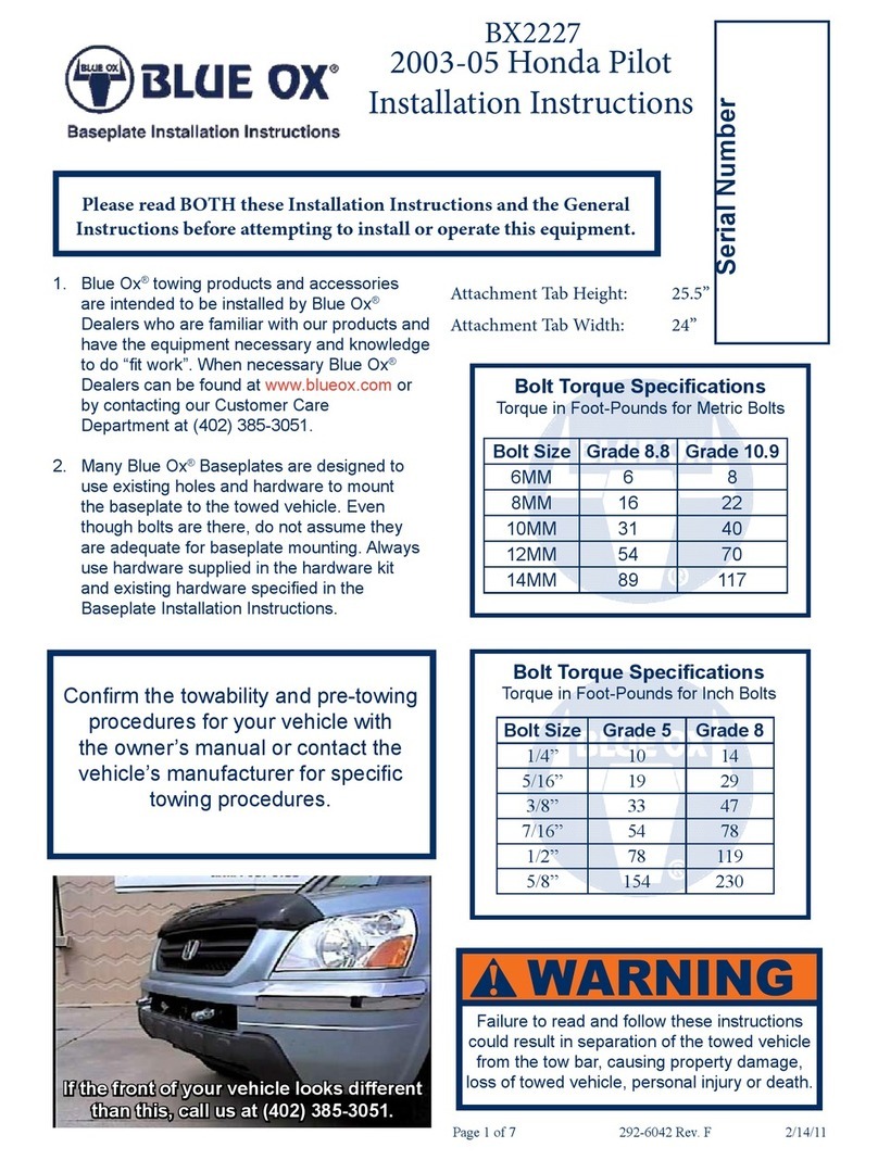 Blue Ox BX2227 User manual