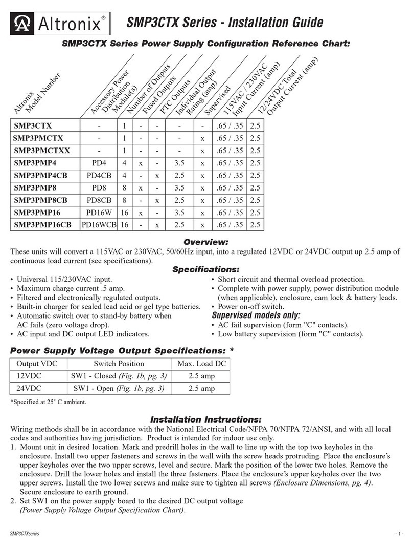 Altronix SMP3CTX Series Operating and maintenance instructions