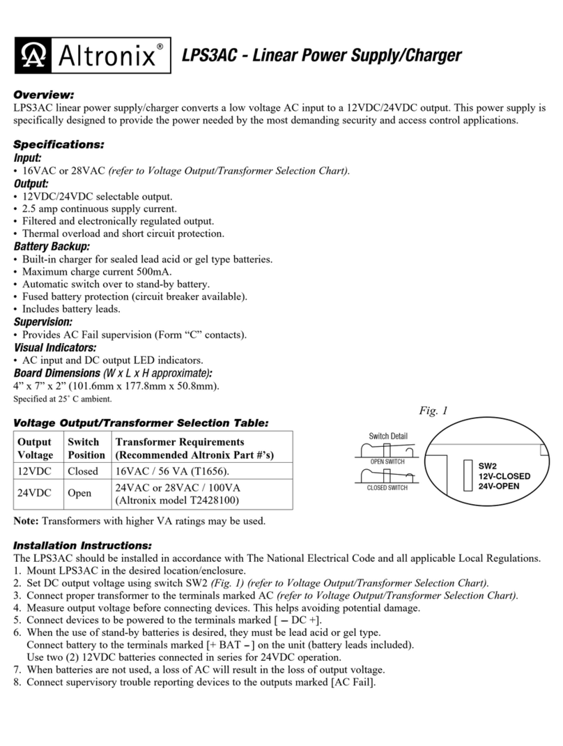 Altronix LPS3AC Installation instructions manual