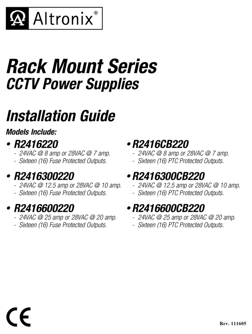 Altronix Rack Mount Series Operating and maintenance instructions