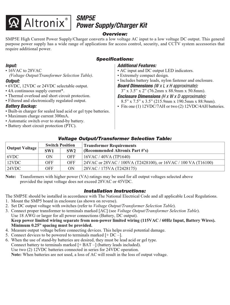 Altronix SMP5E Service manual