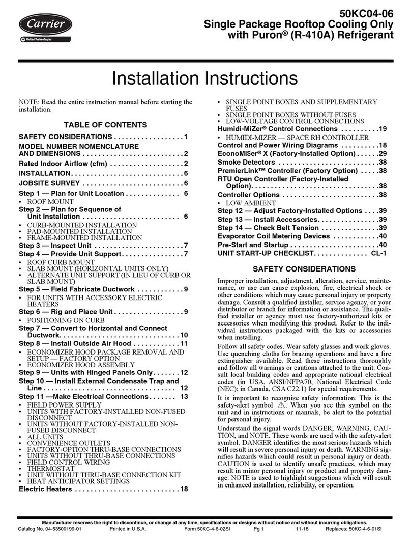 Carrier 50KC*A/B06 Series User manual