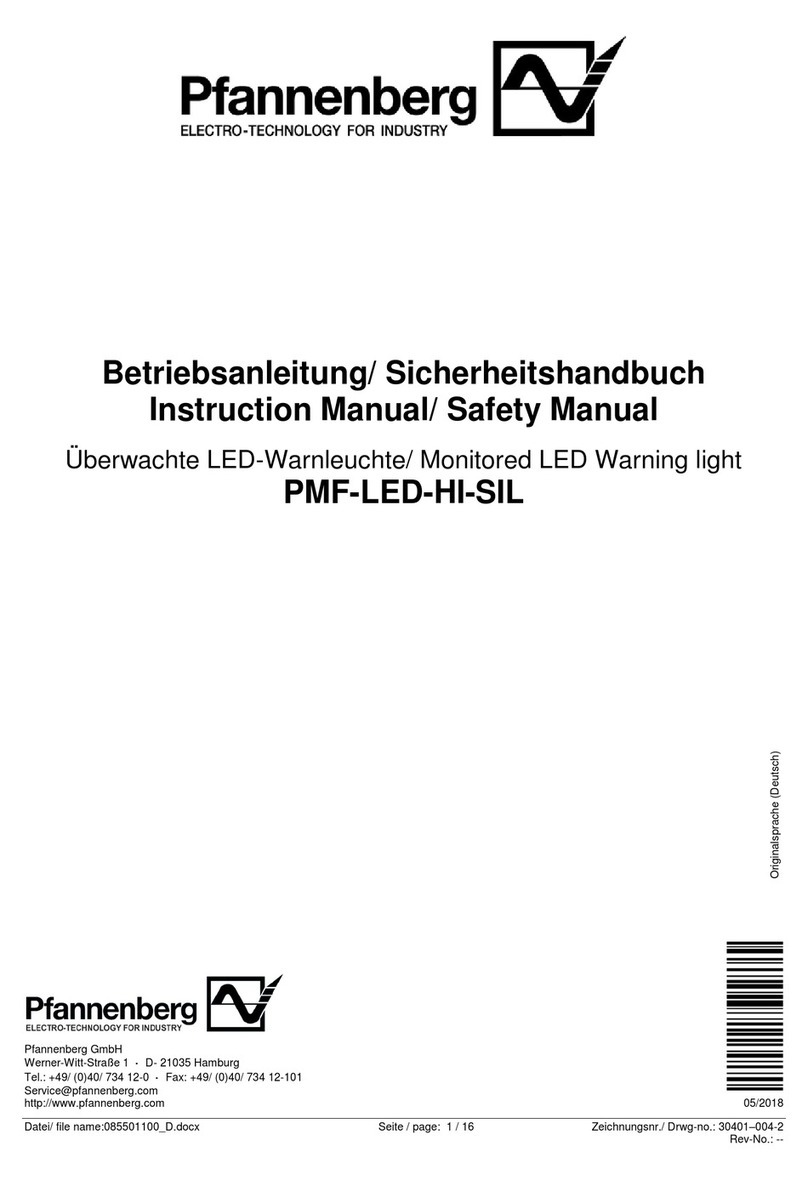 Pfannenberg PMF-LED-HI-SIL Instruction Manual/Safety Manual Pfannenberg PMF-LED-HI-SIL Instruction Manual/Safety Manual