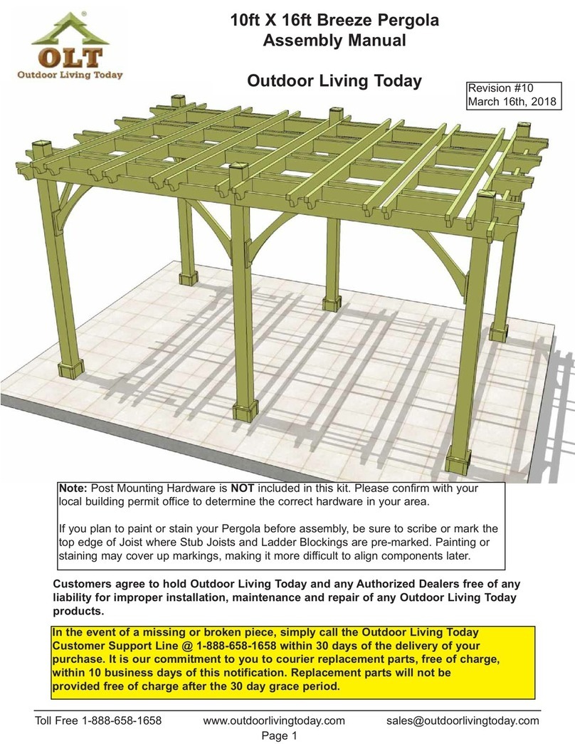 OLT 10ft X 16ft Breeze Pergola Assembly guide