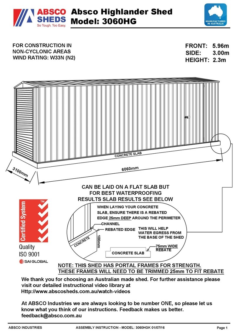 ABSCO SHEDS 3060HG Assembly instruction ABSCO SHEDS 3060HG Assembly instruction