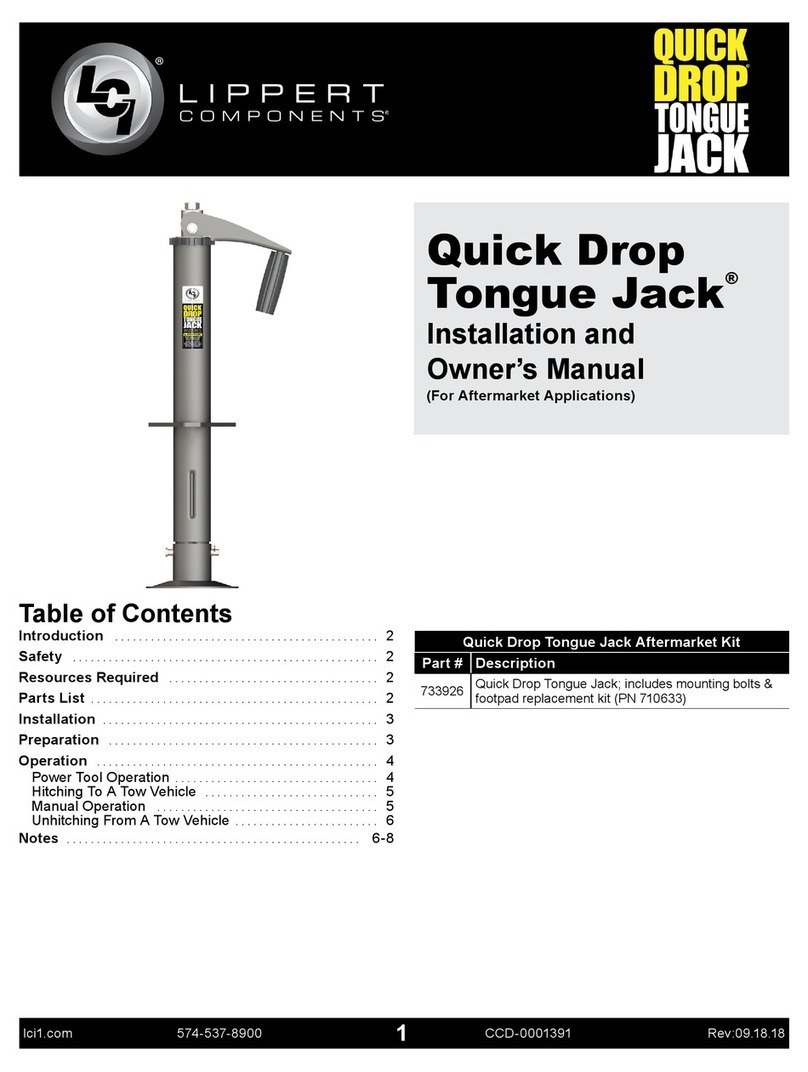 Lippert Components Quick Drop Tongue Jack Installation and owner's manual