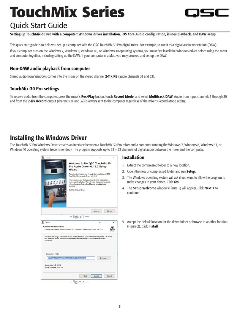 QSC TouchMix quick start guide
