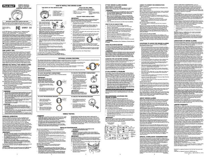 First Alert OneLink SA500 User manual