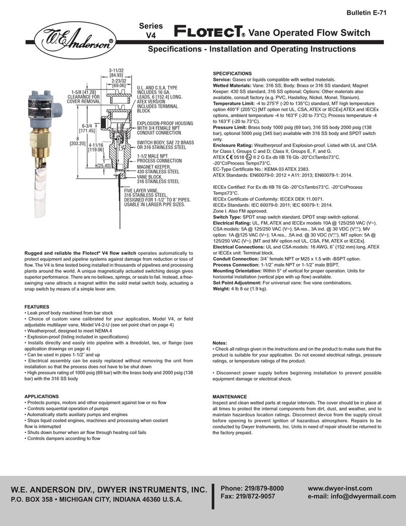 W.E. Anderson FlotecT V4 series Installation and operating instructions