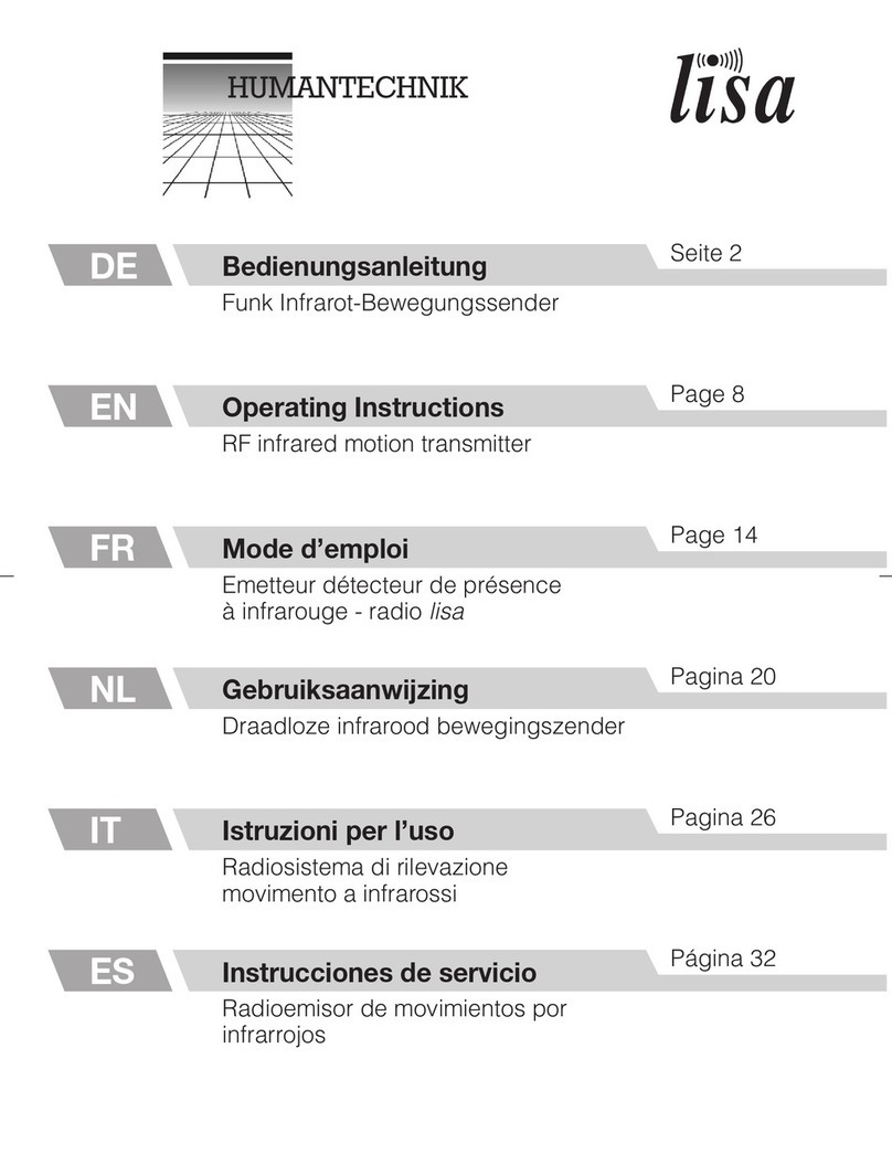 HumanTechnik Lisa RF infrared motion transmitter operating instructions
