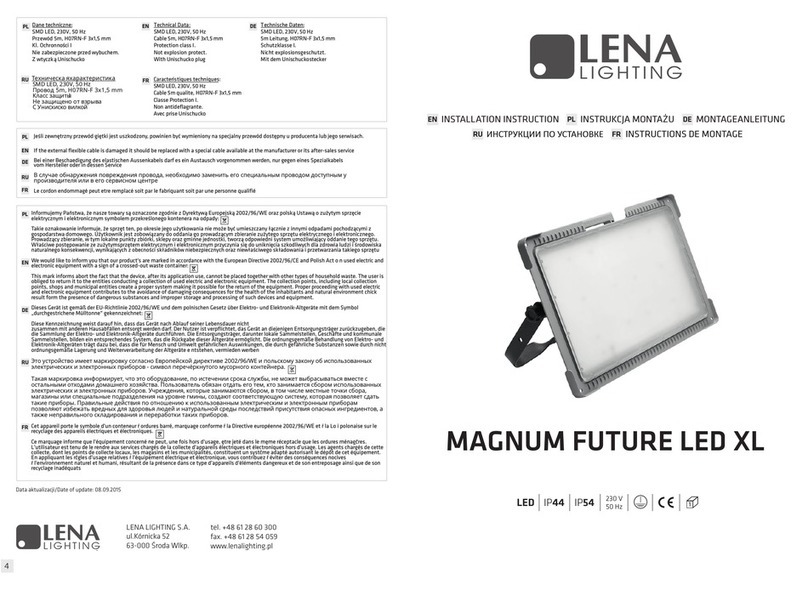 Lena Lighting MAGNUM FUTURE LED XL Installation instruction