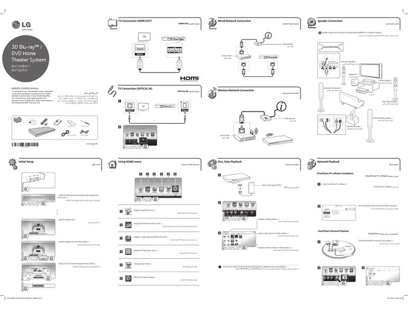 LG BH7240BW Specification sheet
