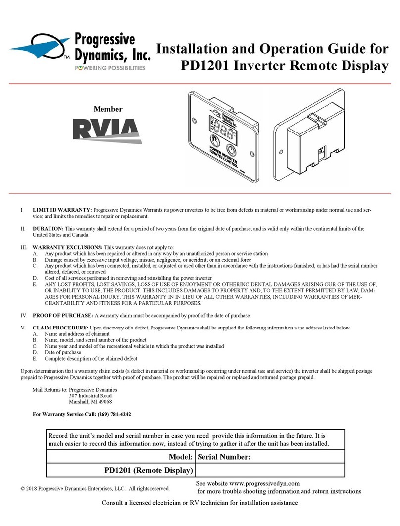 Progressive Dynamics PD1201 Installation and operation guide