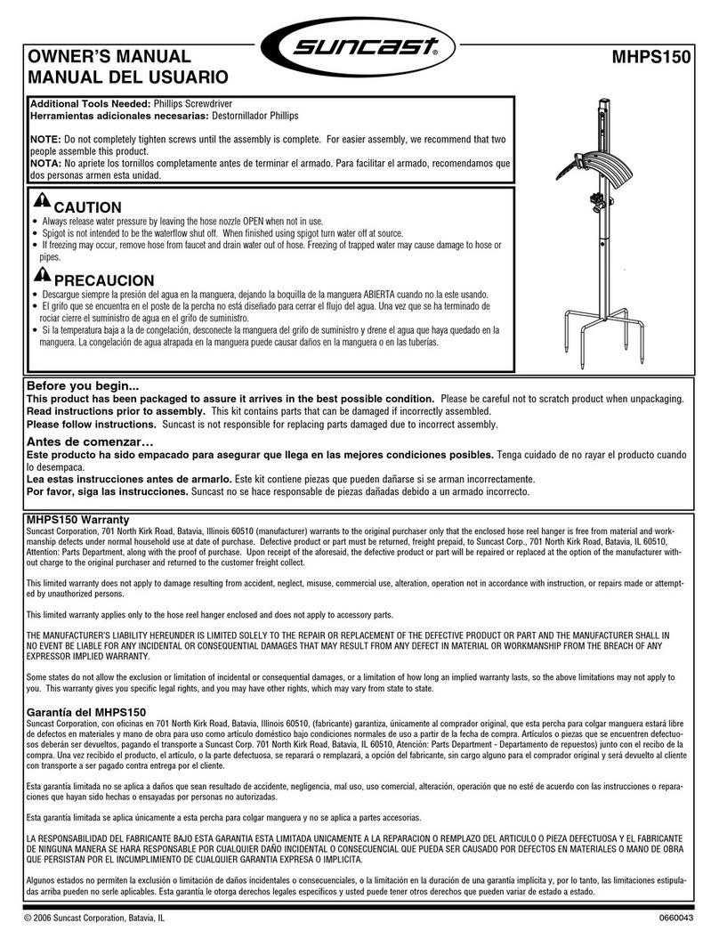 Suncast MHPS150 owner's manual Suncast MHPS150 owner's manual