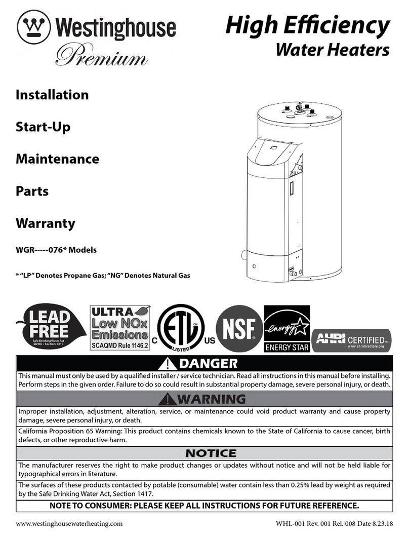 Westinghouse WGR050NG076 Installation manual