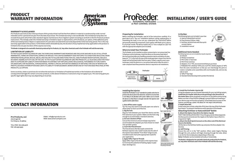 Pro Products ProFeeder Operation manual