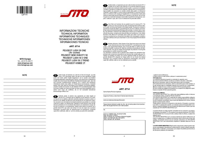 Sito 0714 technical information