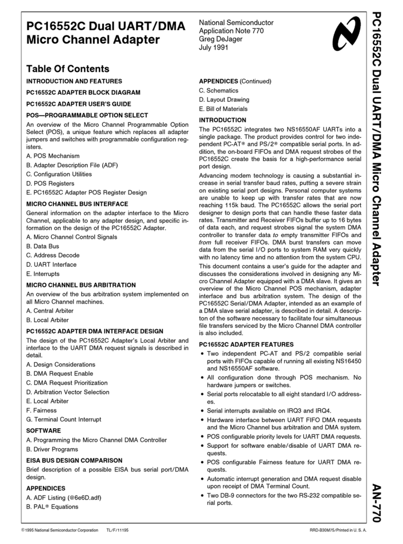 National Semiconductor PC16552C manual National Semiconductor PC16552C manual