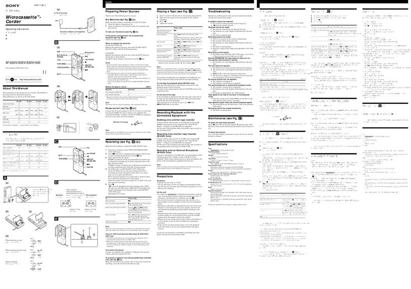 Sony M-630V User manual