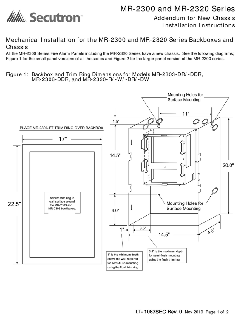 Secutron MR-2300 series Addendum for Installation Instructions