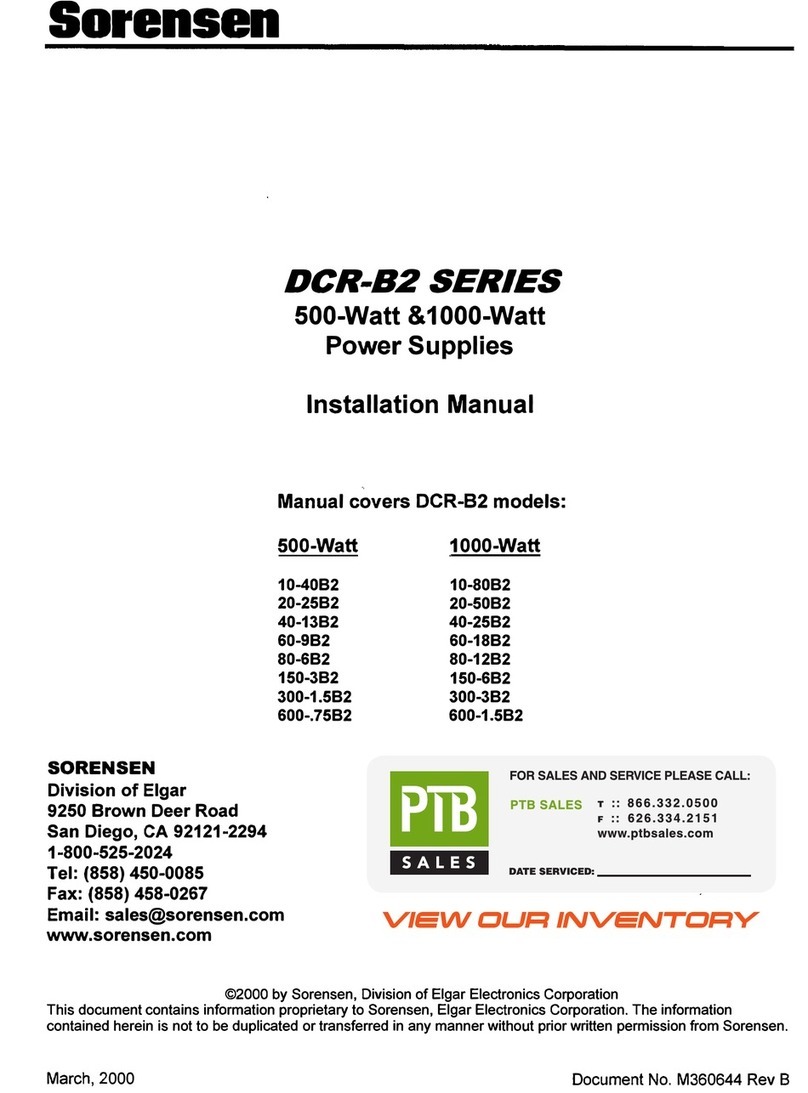 Sorensen DCR-B2 series User manual