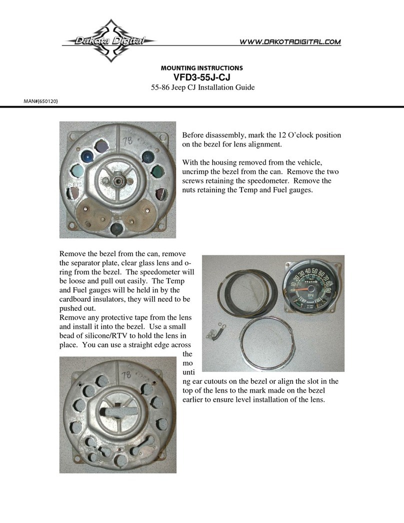 Dakota Digital VFD3-55J-CJ Mounting instructions
