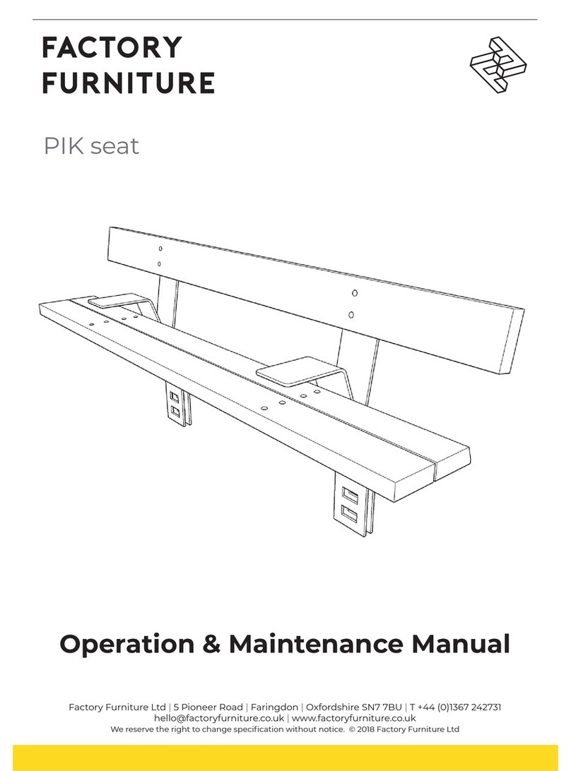 Factoryfurniture PIK seat Operation & maintenance manual