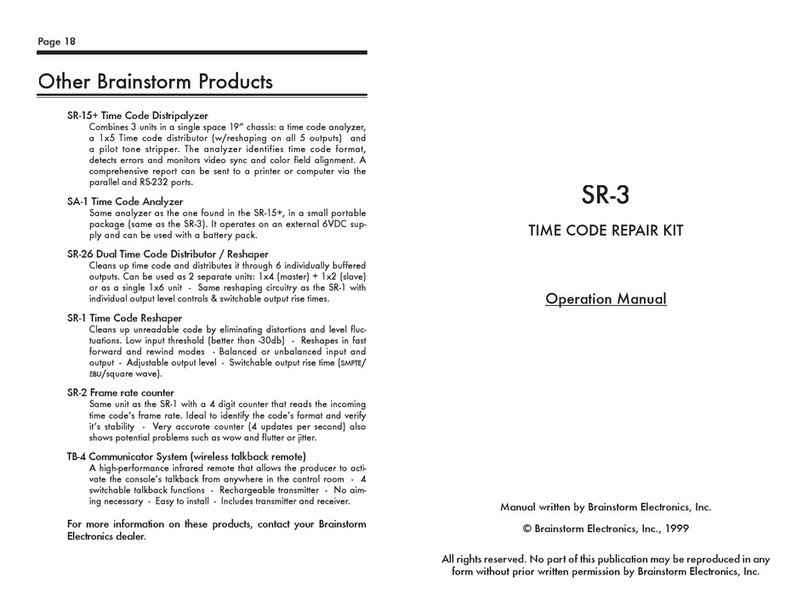 Brainstorm Electronics SR-3 Operation manual
