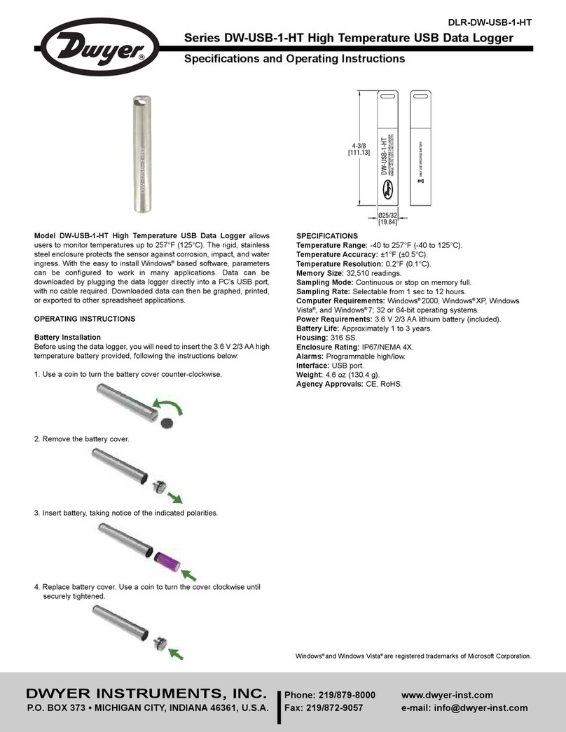 Dwyer Instruments DW-USB-1-HT series Specification and operating instructions Dwyer Instruments DW-USB-1-HT series Specification and operating instructions