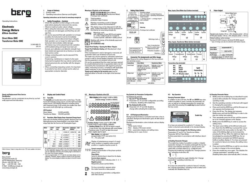 BERG BME461 User manual