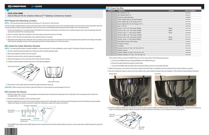 Crestron Mercury CCS-UCA-SMK Dimensional drawing