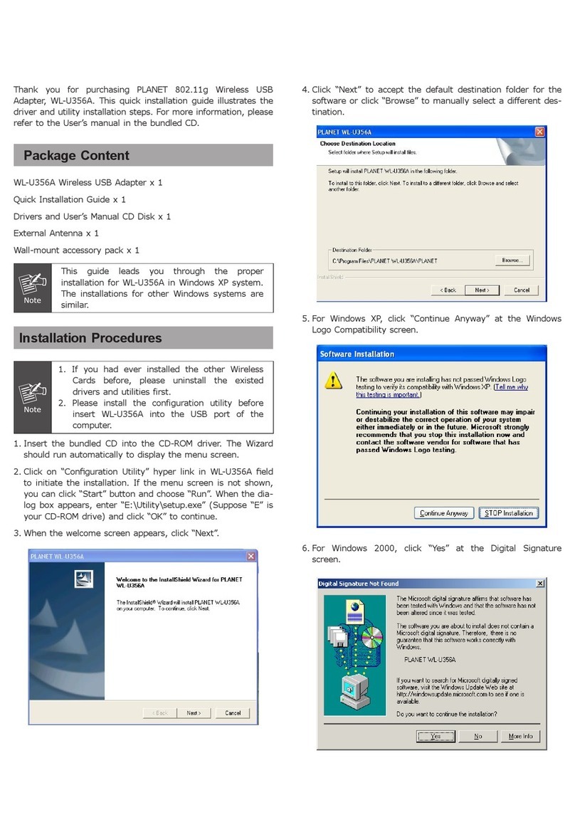 Planet WL-U356A User manual Planet WL-U356A User manual