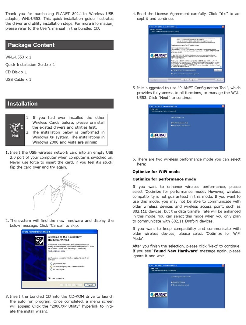 Planet WNL-U553 User manual