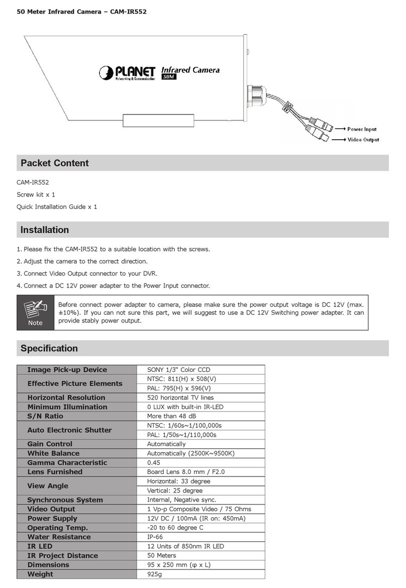 Planet CAM-IR552 Quick installation guide